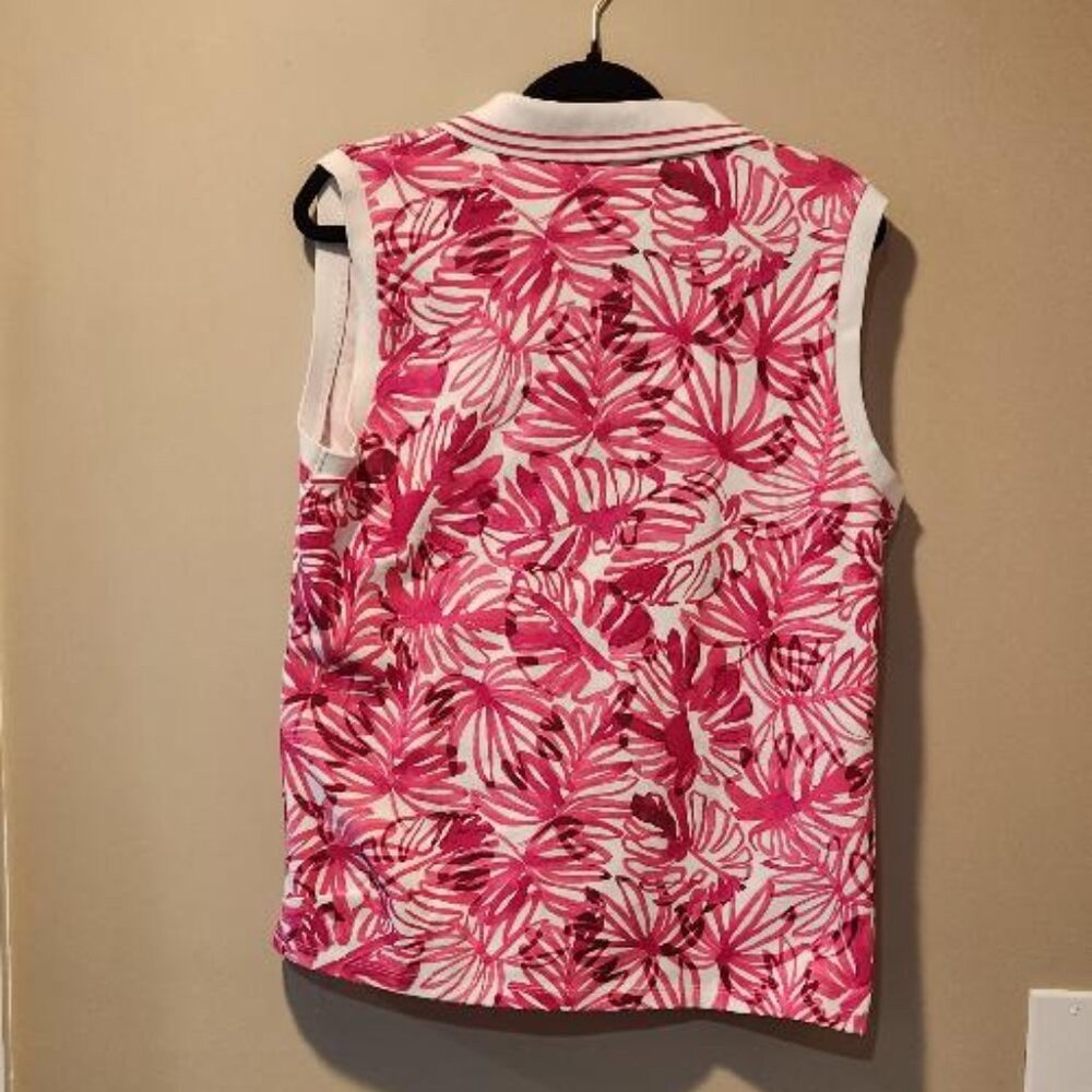 Nautica Jeans Women's Printed Pique-knit Sleeveless Top - Picture 2 of 3